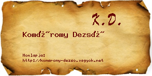 Komáromy Dezső névjegykártya