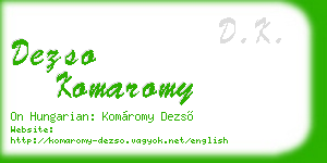 dezso komaromy business card