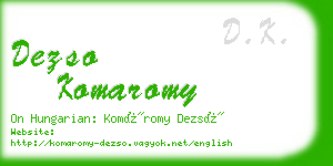 dezso komaromy business card